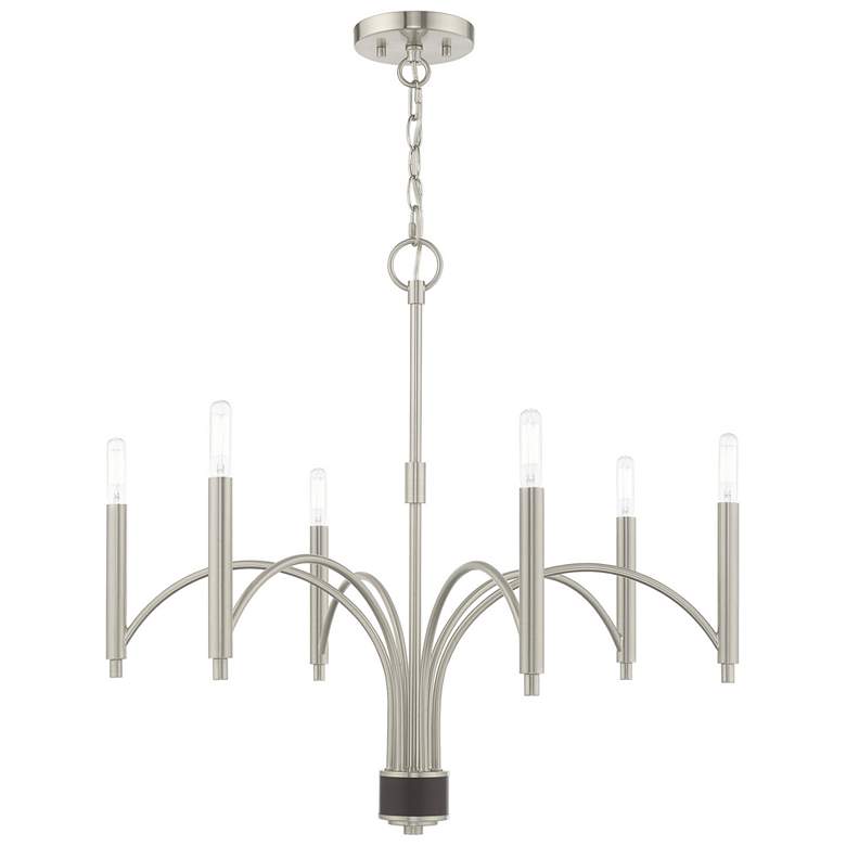 Image 2 Wisteria 6 Light Brushed Nickel Chandelier