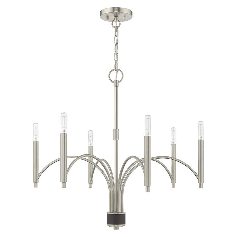 Image 3 Wisteria 6 Light Brushed Nickel Chandelier more views