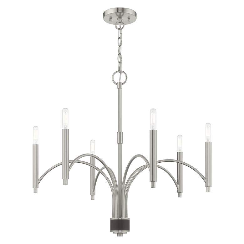 Image 4 Wisteria 6 Light Brushed Nickel Chandelier more views