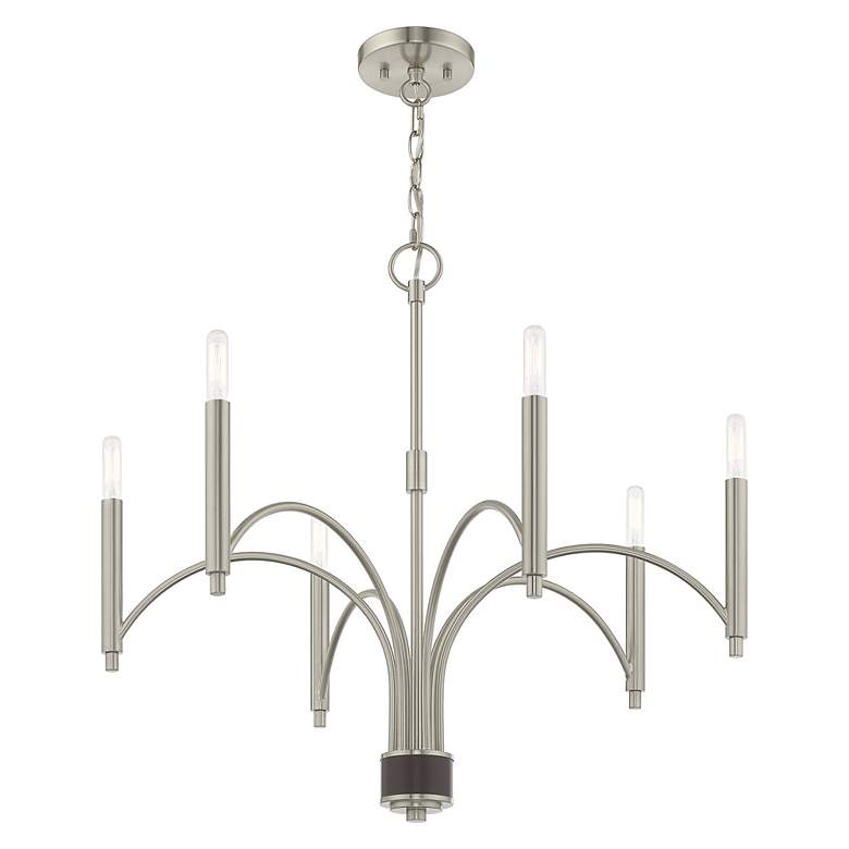 Image 5 Wisteria 6 Light Brushed Nickel Chandelier more views