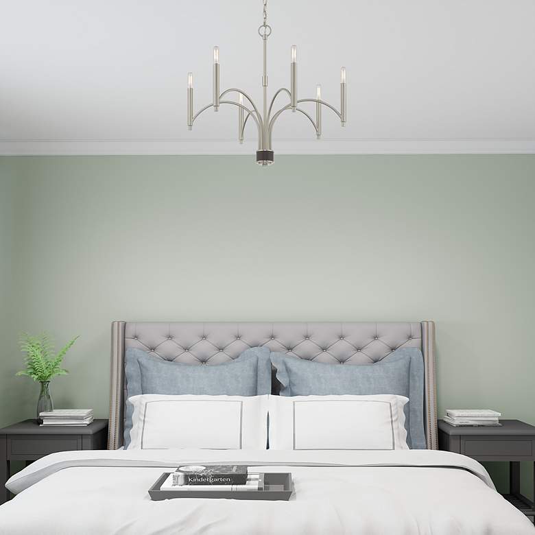 Image 7 Wisteria 6 Light Brushed Nickel Chandelier more views