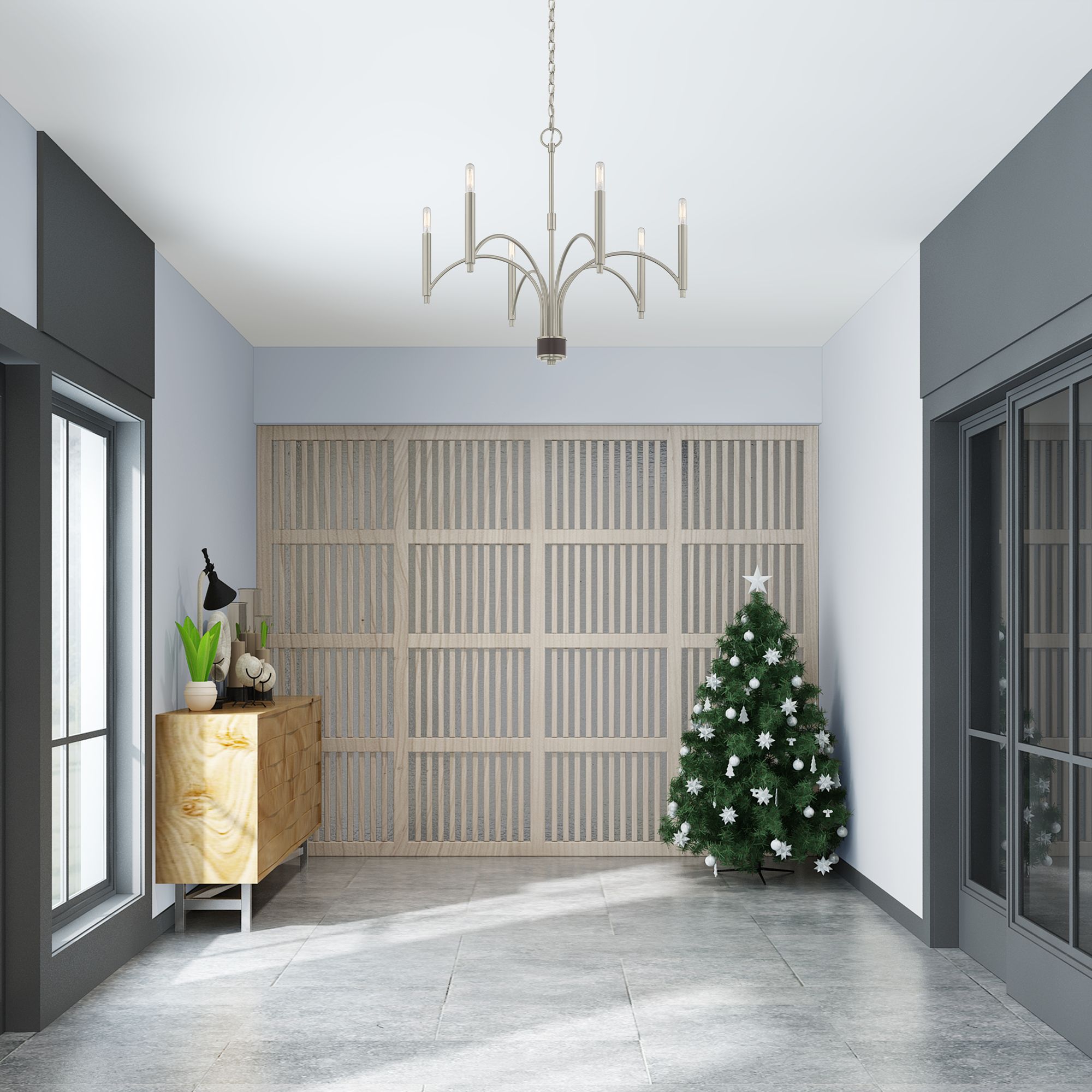 Wisteria 6 Light Brushed Nickel Chandelier