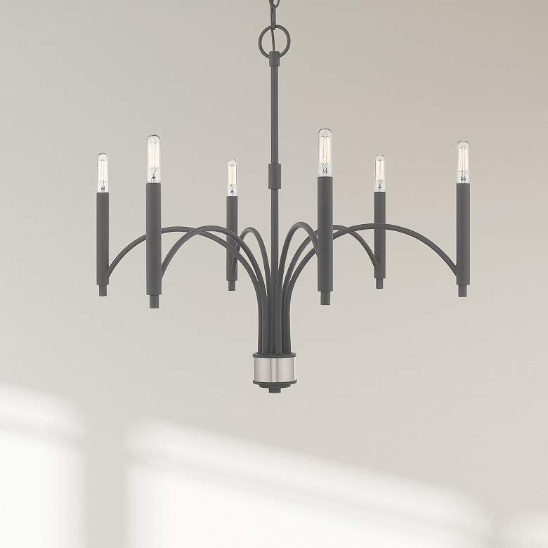 Image 1 Wisteria 6 Light Scandinavian Gray Chandelier