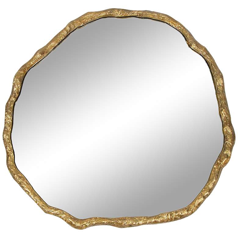Image 1 Wisteria Brass 24 inch x 24 1/2 inch Wall Mirror