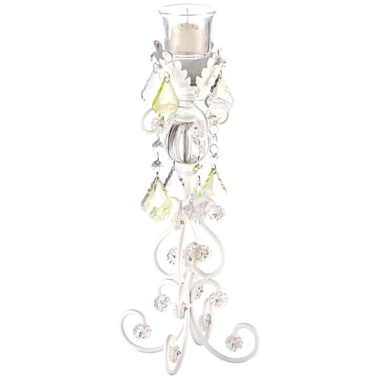 Image 1 Wisteria White and Lime Glass Candle Holder