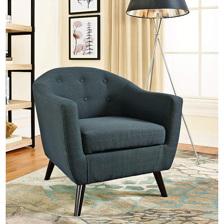 Image 1 Wit Gray Fabric Tufted Armchair