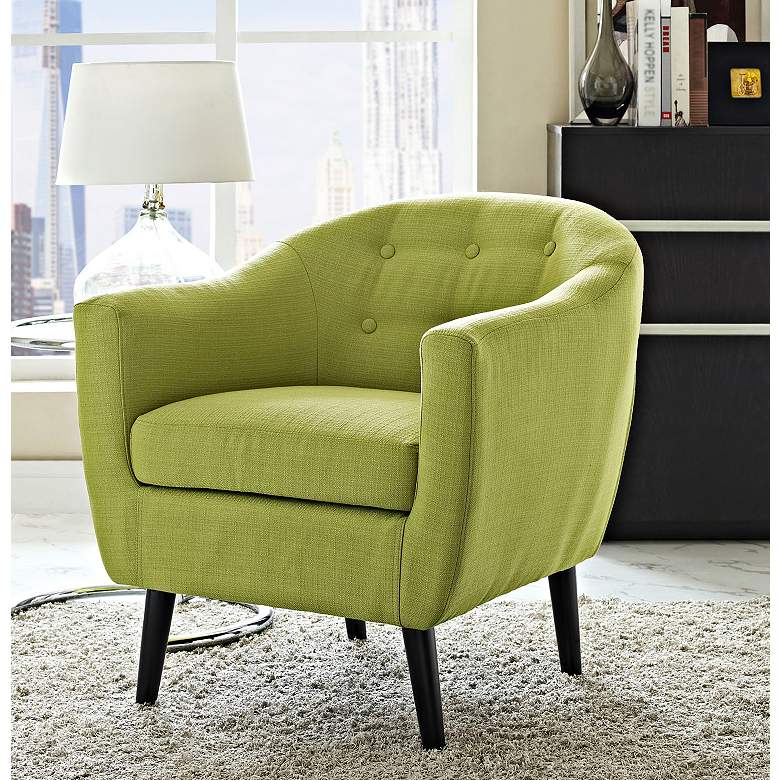 Image 1 Wit Wheatgrass Fabric Tufted Armchair