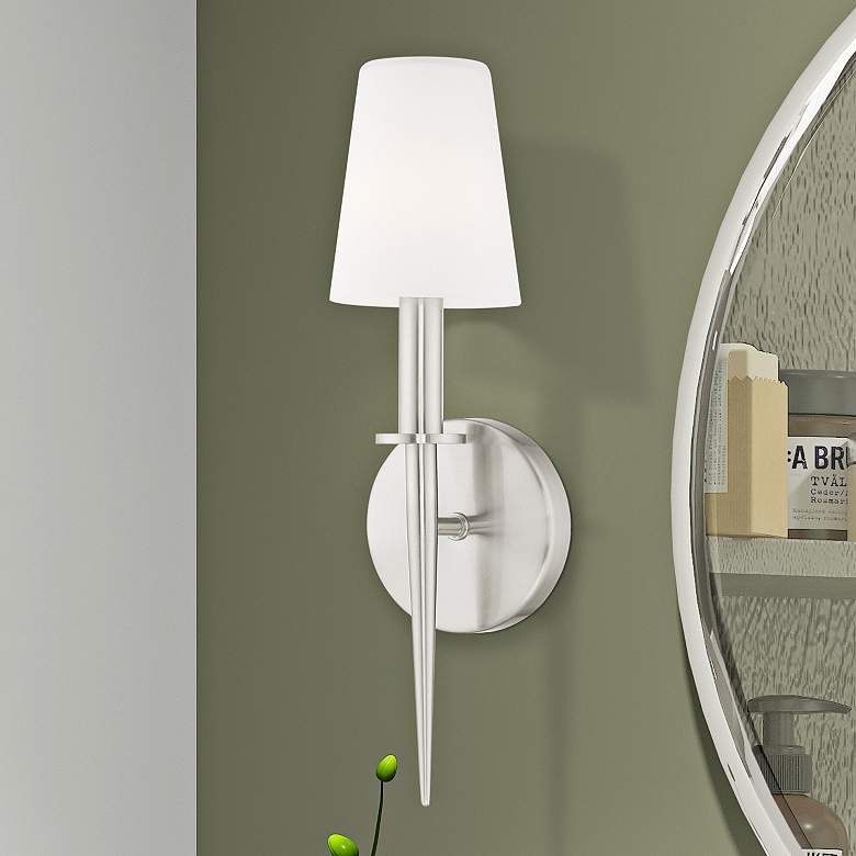 Image 2 Witten 14 1/2" High Brushed Nickel Wall Sconce