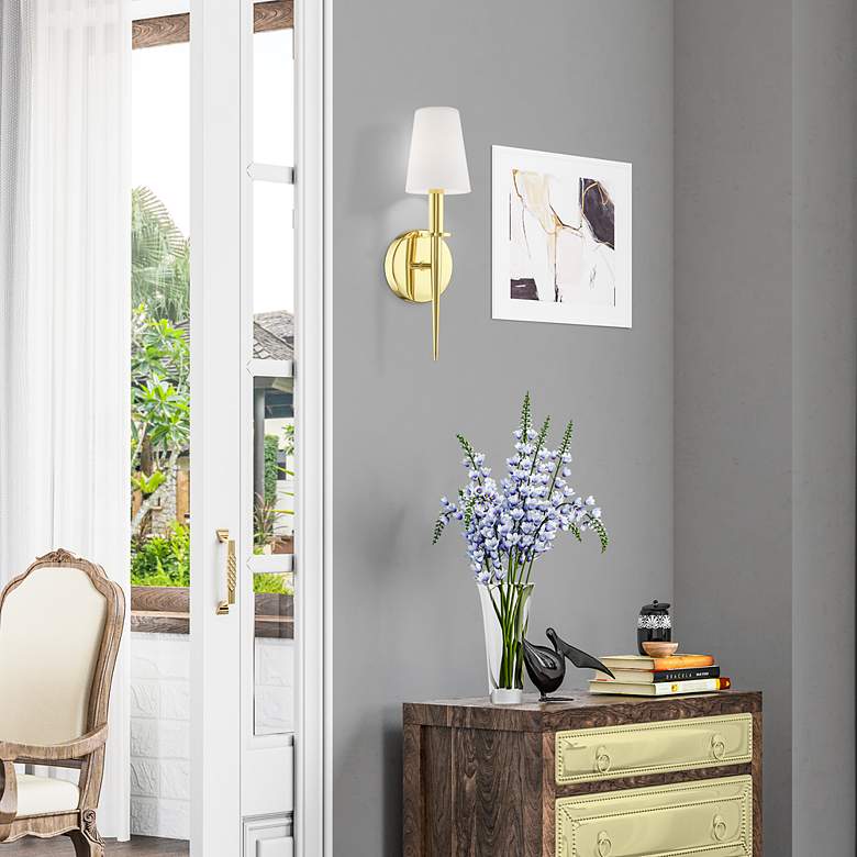 Image 6 Witten 14 1/2" High Polished Brass ADA Wall Sconce more views