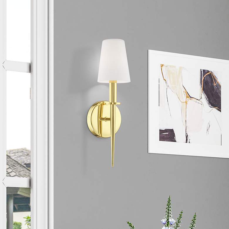 Image 7 Witten 14 1/2" High Polished Brass ADA Wall Sconce more views