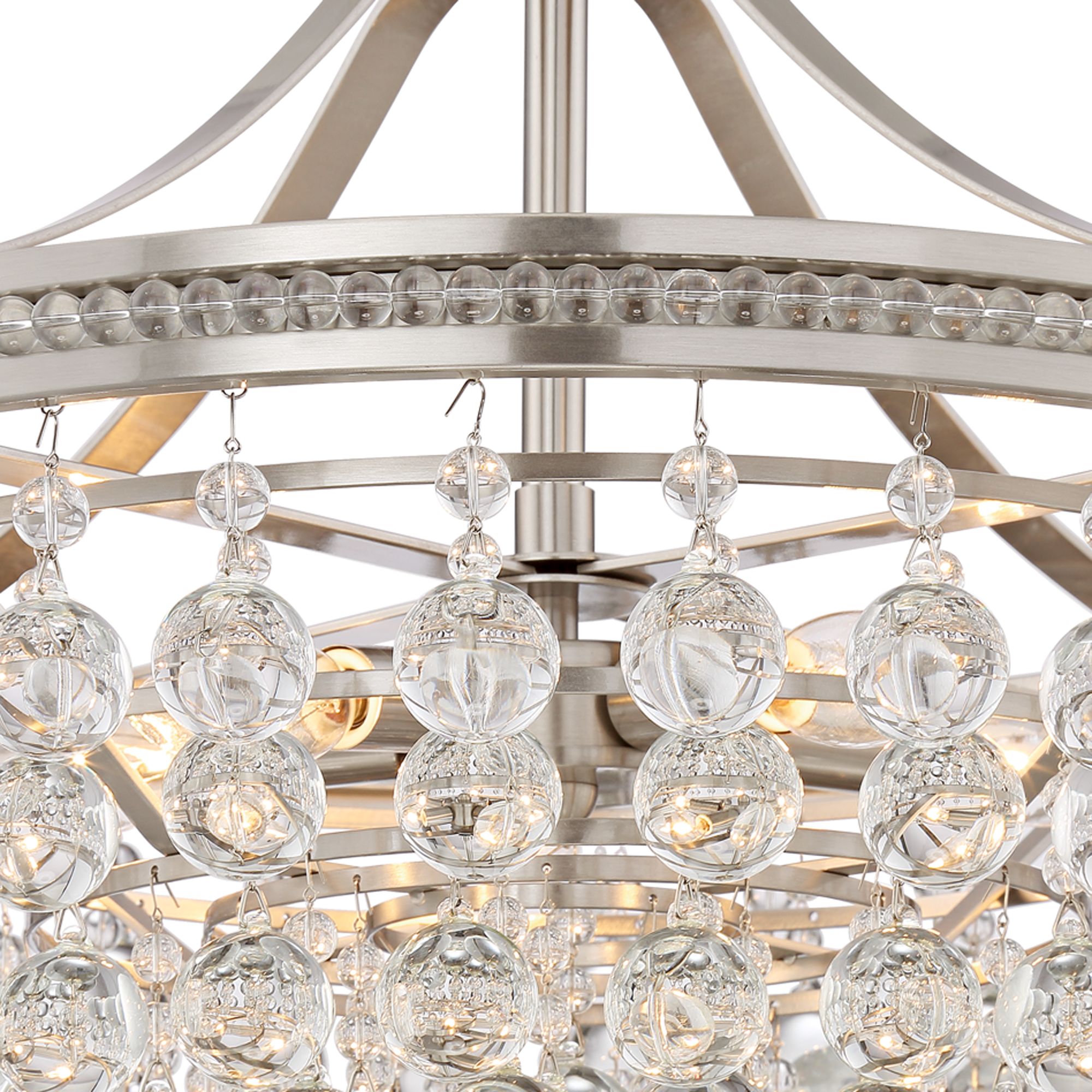 brushed nickel crystal pendant light