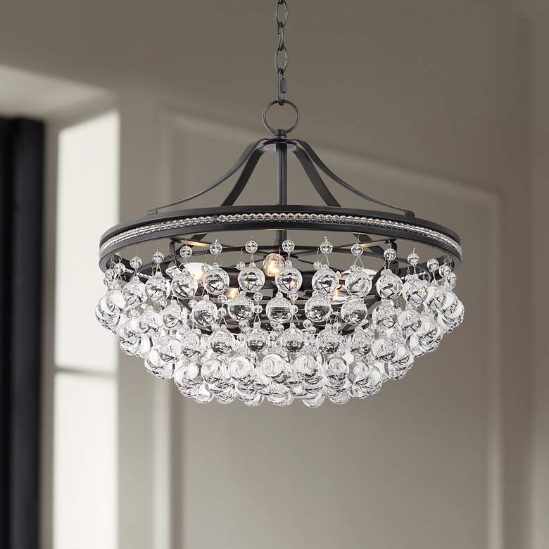 Image 1 Wohlfurst 20" Wide Black Clear Crystal Pendant Light