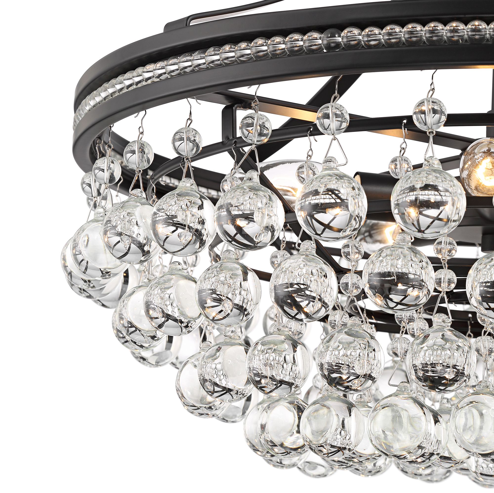 Wohlfurst 20" Wide Black Clear Crystal Pendant Light 367M2 Lamps Plus