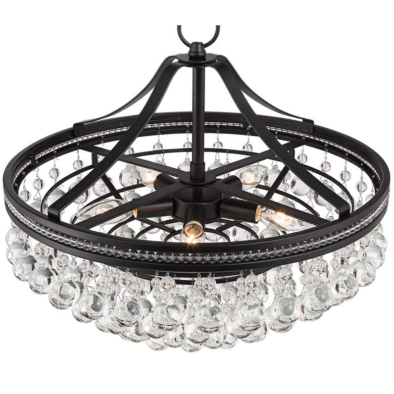 Image 7 Wohlfurst 20 inch Wide Black Clear Crystal Pendant Light more views