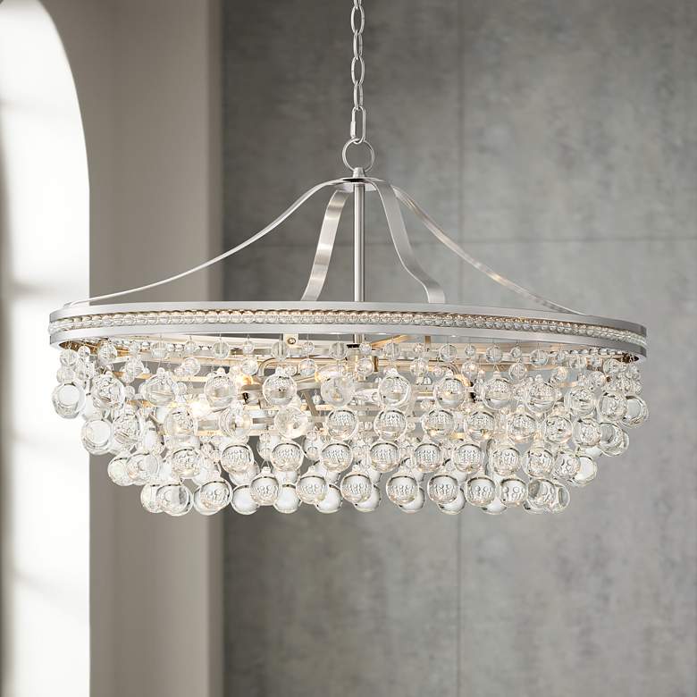 Image 1 Wohlfurst 35 1/4" Wide Brushed Nickel Crystal Island Pendant