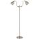 Wolfert Brushed Steel Dual Round-Head Pharmacy Floor Lamp