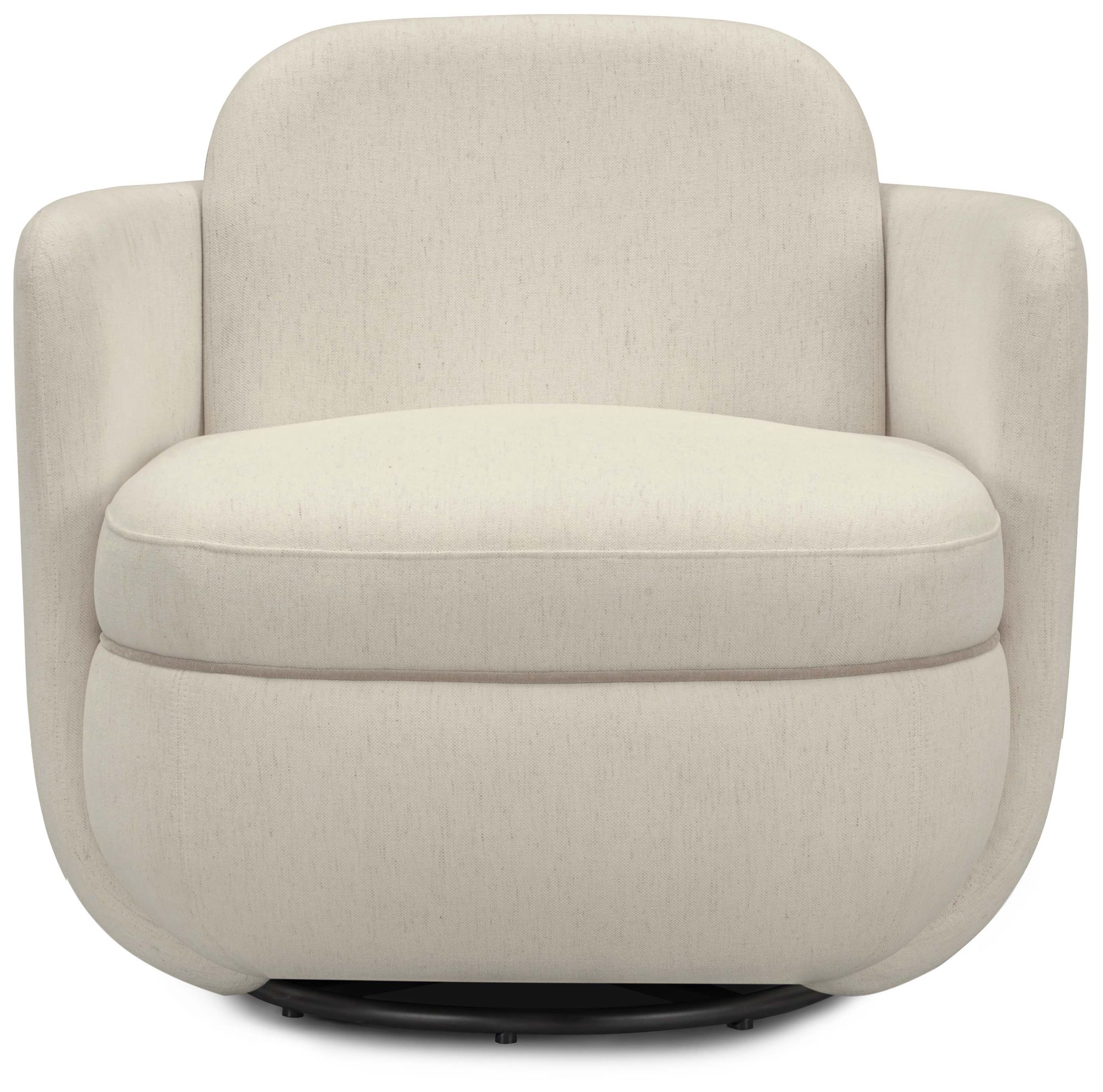 Image 2 Wolfie Cream Chenille Swivel Chair more views