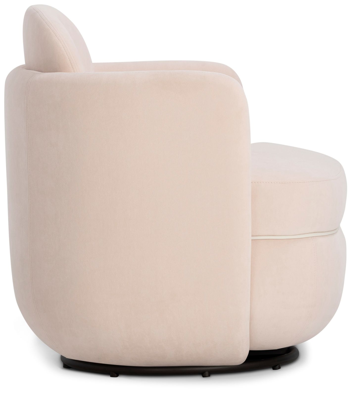 Image 4 Wolfie Light Blush Velvet Swivel Chair more views