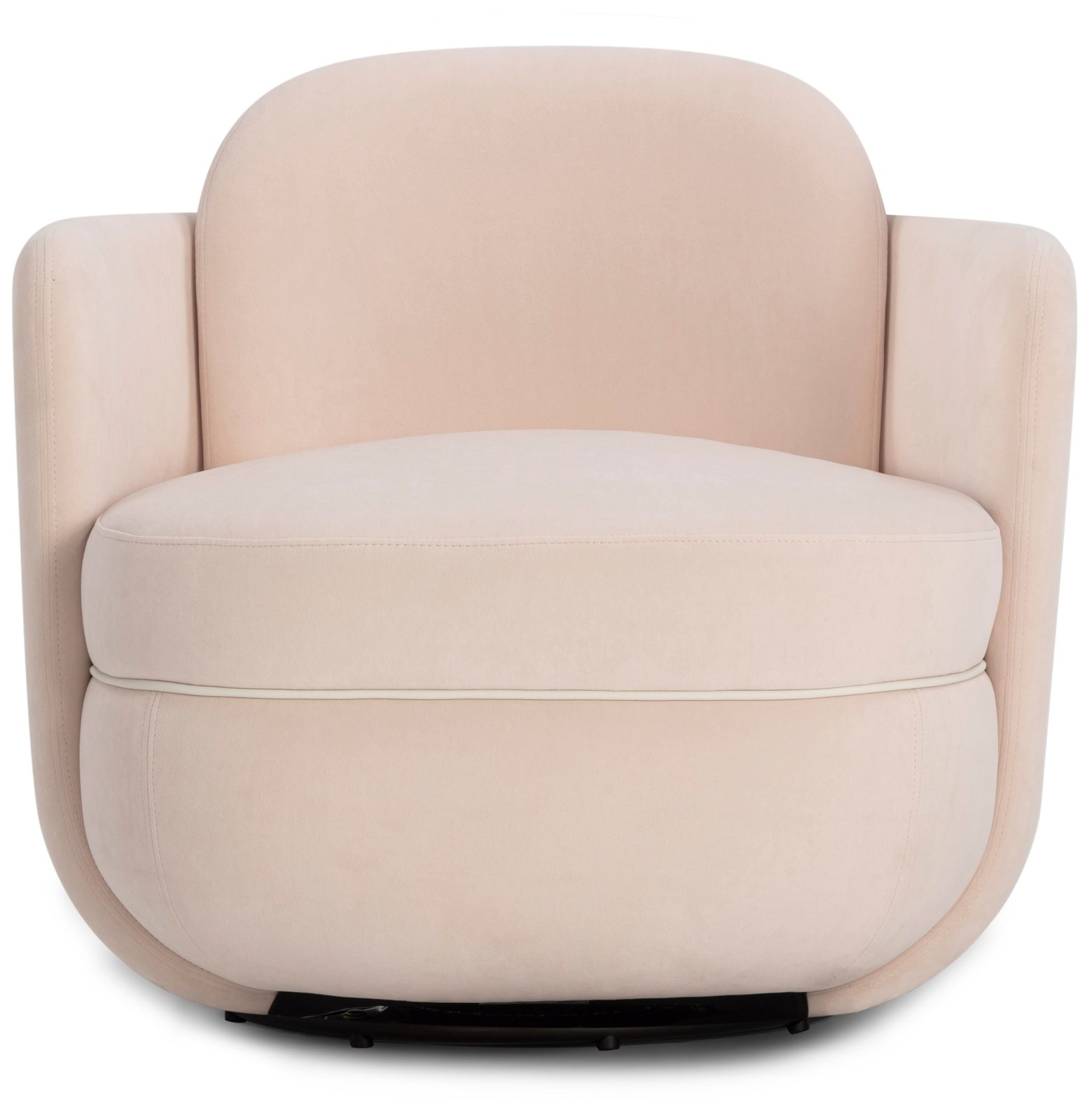 Image 6 Wolfie Light Blush Velvet Swivel Chair more views