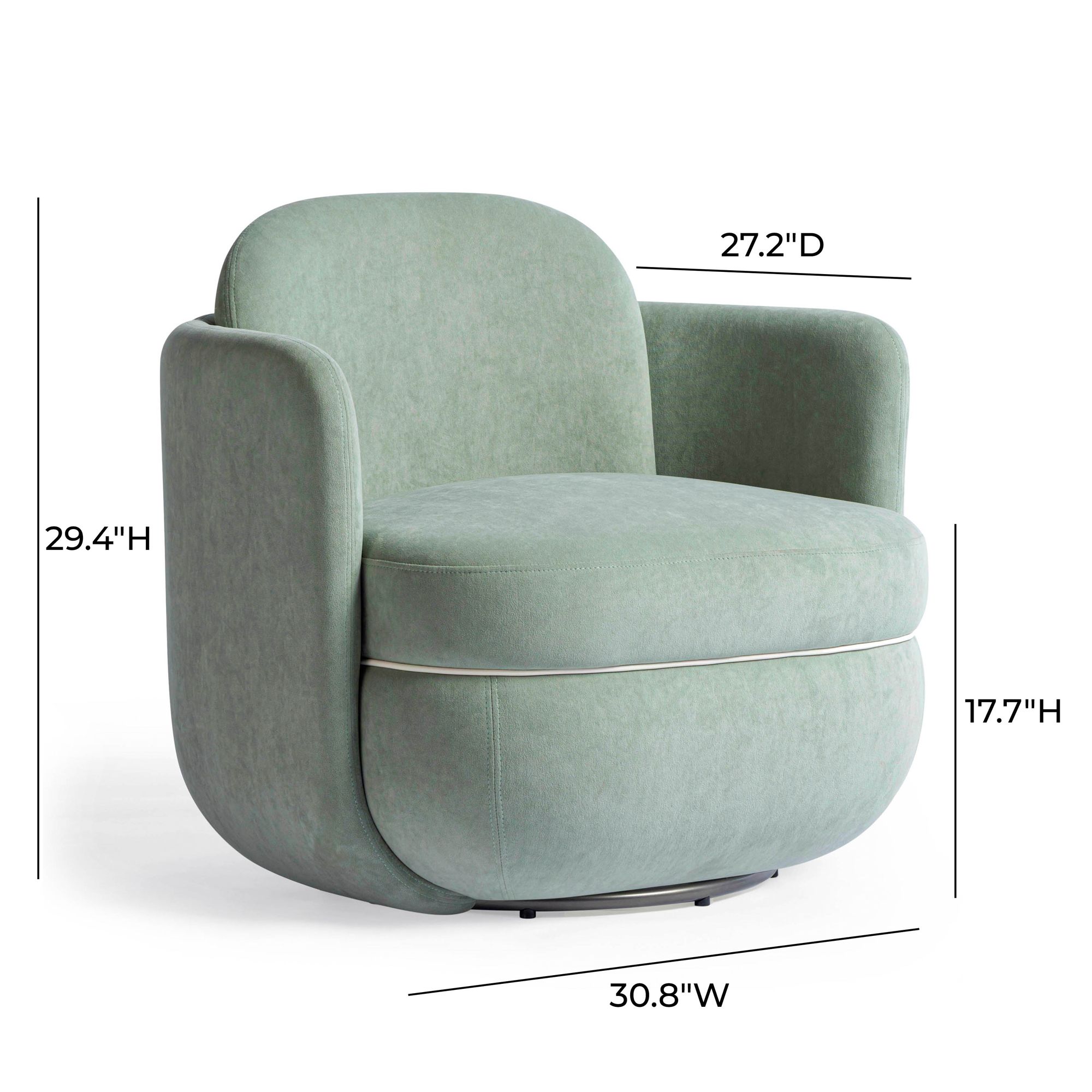 Image 7 Wolfie Mint Green Velvet Swivel Chair more views