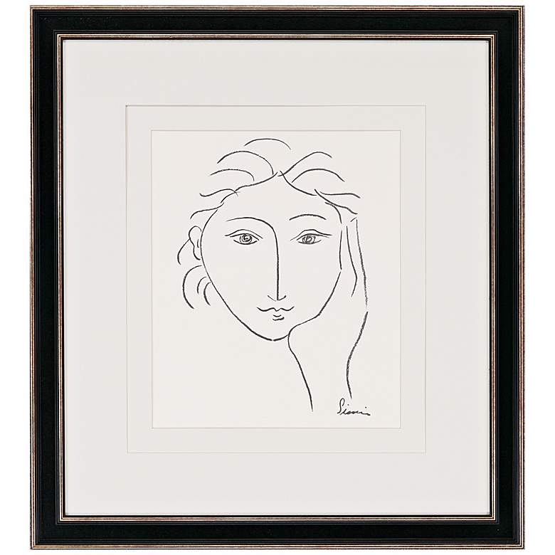 Image 1 Woman&#39;s Face Sketch II Print 33 inch High Wall Art