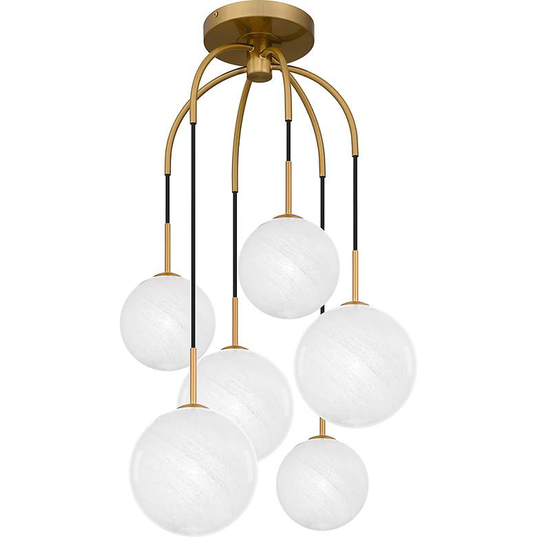 Image 7 Wonderstruck 6-Light Aged Brass Pendant more views