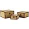 Wood and Burlap Decorative Boxes Set of 3
