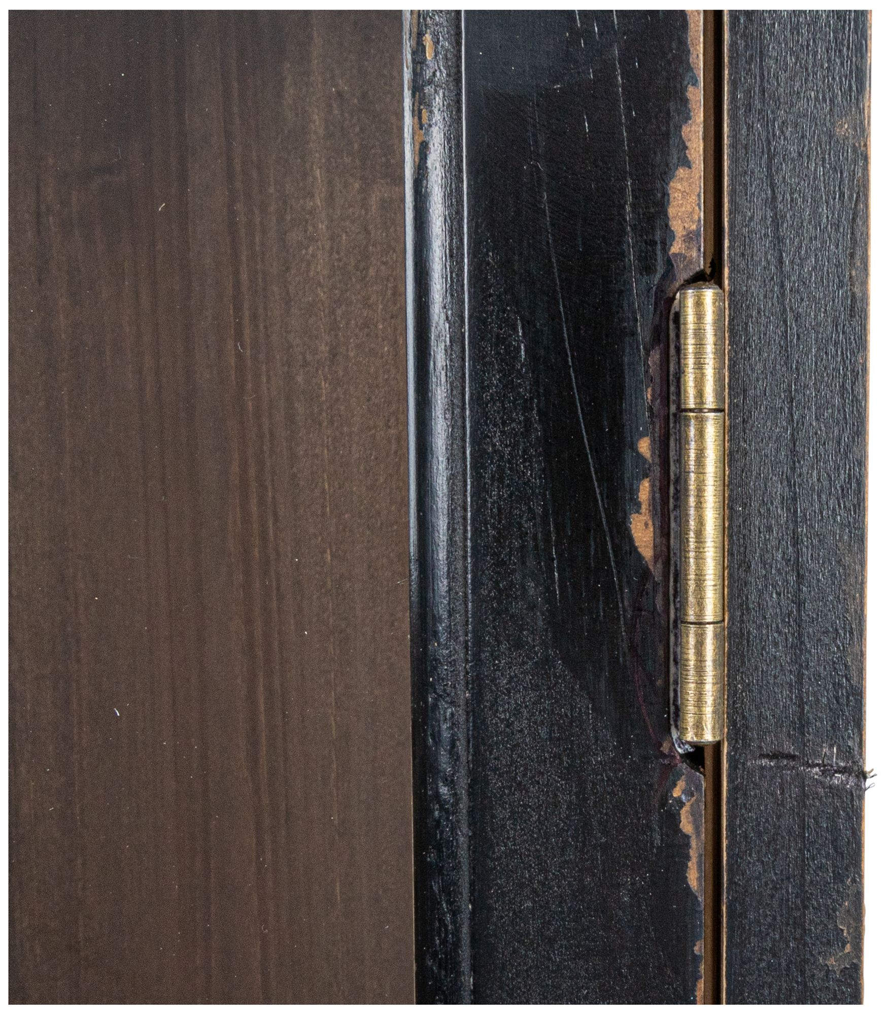 Wood and Glass Display Cabinet, Natural and Black