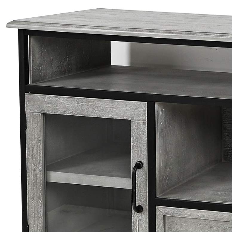 Image 2 Wood and Metal Cabinet with Two Doors and One Drawer more views