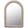 1_Wood Ball Framed Arched Wall Mirror, Natural