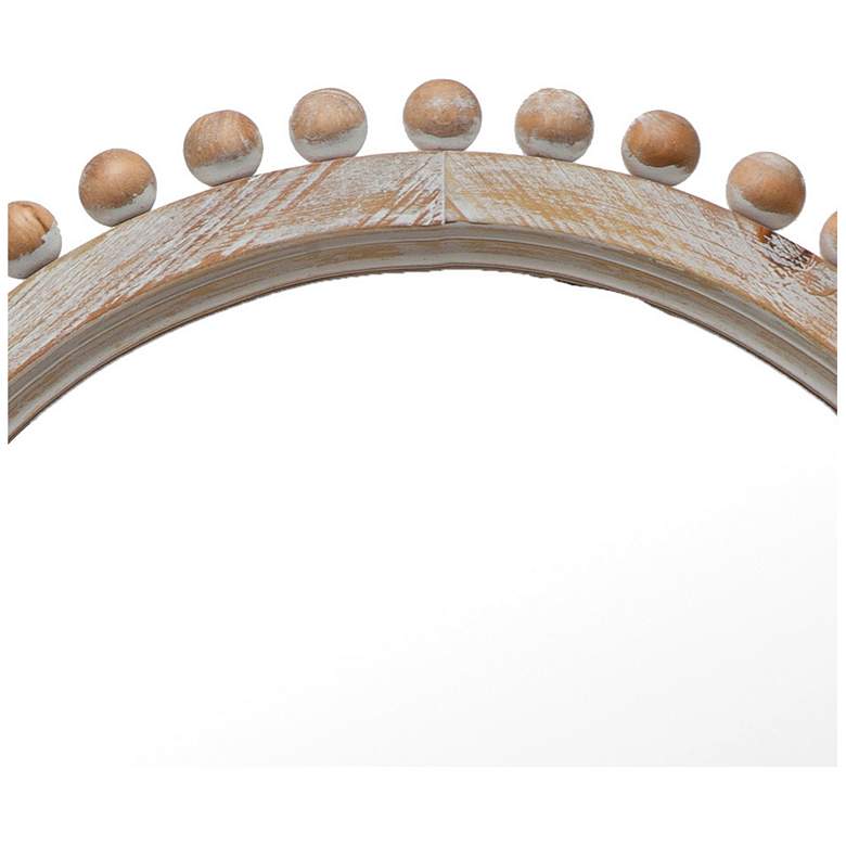 Image 5 Wood Ball Framed Arched Wall Mirror, Natural more views