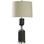 Wood Bridge 34" Silver Mid-Century Table Lamp With Faux Wood