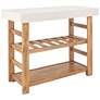 1_Wood Console Table with Marble, Walnut Finish