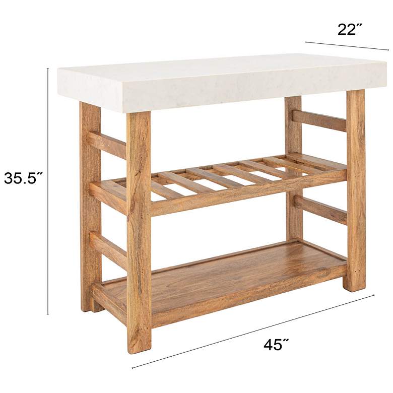 Image 3 Wood Console Table with Marble, Walnut Finish more views