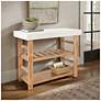 4_Wood Console Table with Marble, Walnut Finish more views