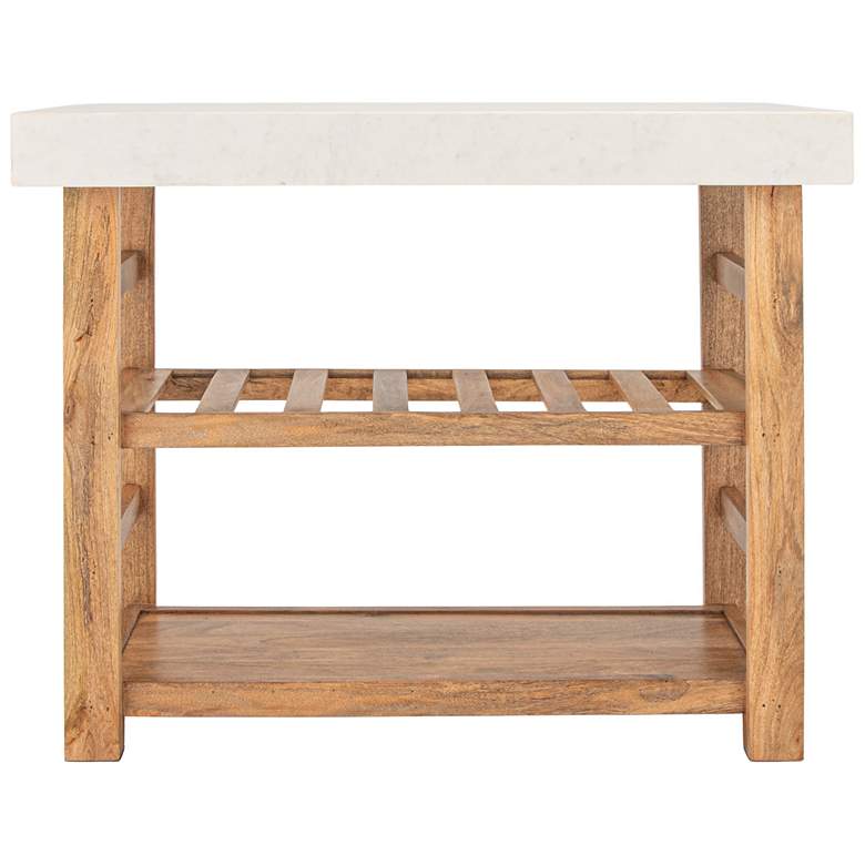 Image 6 Wood Console Table with Marble, Walnut Finish more views