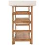 Wood Console Table with Marble, Walnut Finish