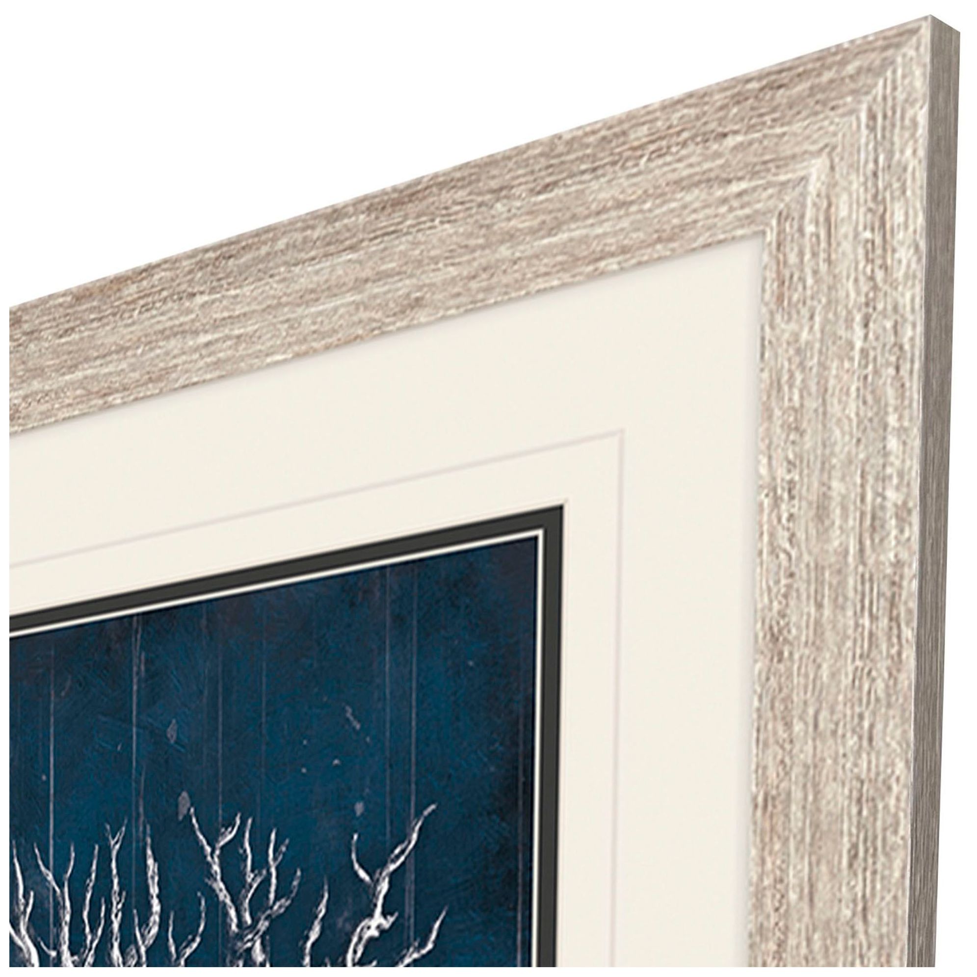 Image 6 Wood Coral Blue 3-Piece 26" High Frame Wall Art Set more views