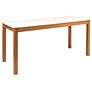 1_Wood Farm Table with Marble Top, Natural and White