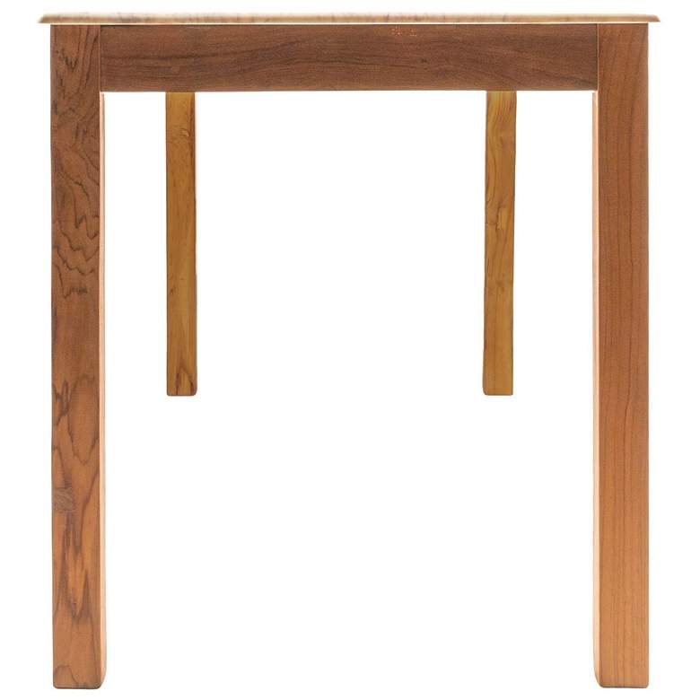 Image 5 Wood Farm Table with Marble Top, Natural and White more views