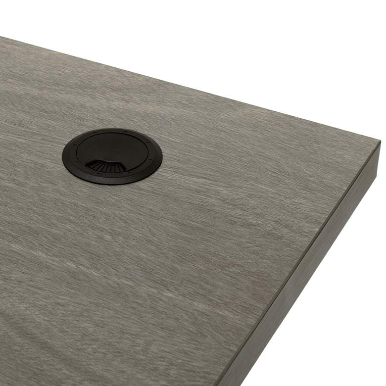 Image 4 Wood Grain Gray 47" Wide Adjustable Electric Lift Desk more views