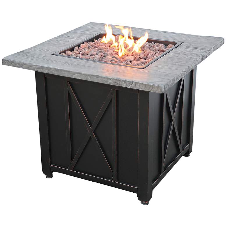 Image 1 Wood Grain Mantel 30 inch Wide LP Gas Fire Pit