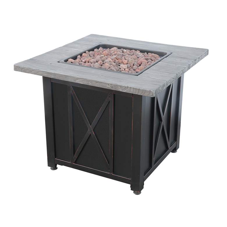 Image 2 Wood Grain Mantel 30" Wide LP Gas Fire Pit more views