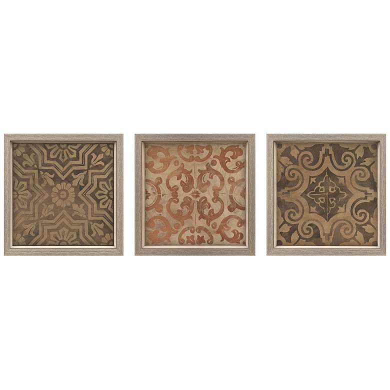 Image 1 Wood Inlay I 18"W x 18"H Framed Art Set of 3
