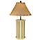 Wood Plank Beach Stripe Cylinder Table Lamp