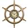 Wood Ship Wheel 26" Round Wall Clock