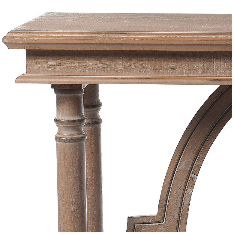 Image 3 Wood Trestle Grey Wash Console Table more views