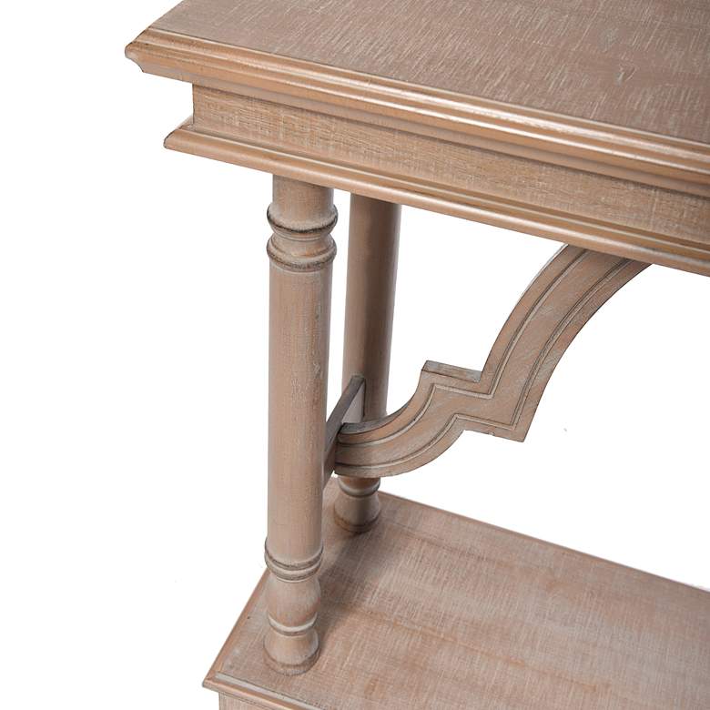 Image 4 Wood Trestle Grey Wash Console Table more views