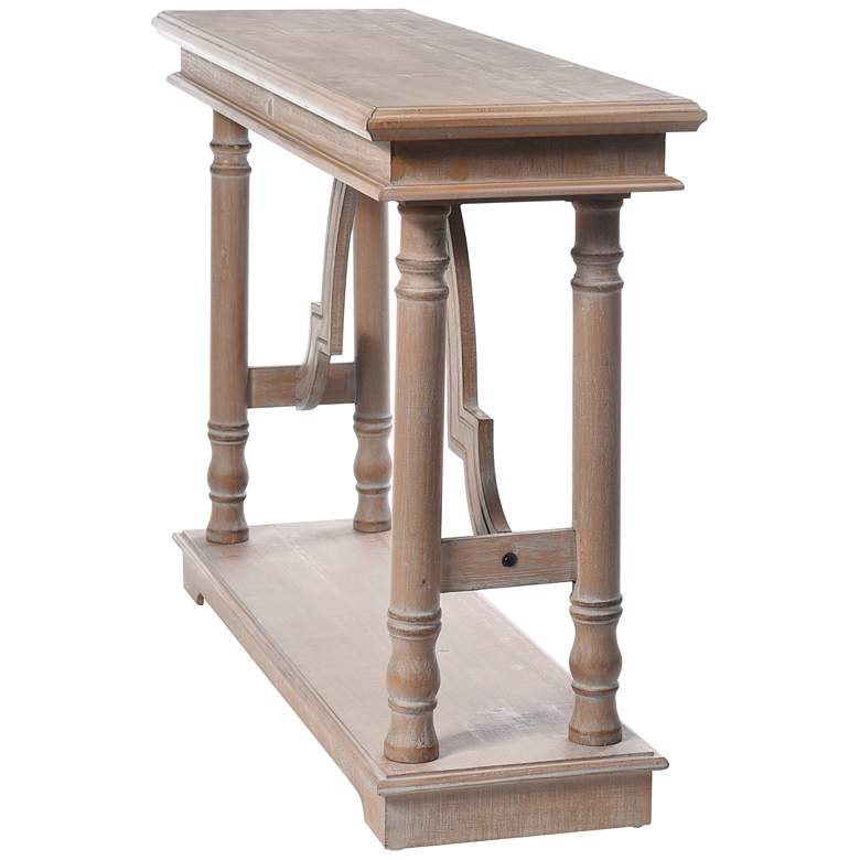 Image 5 Wood Trestle Grey Wash Console Table more views