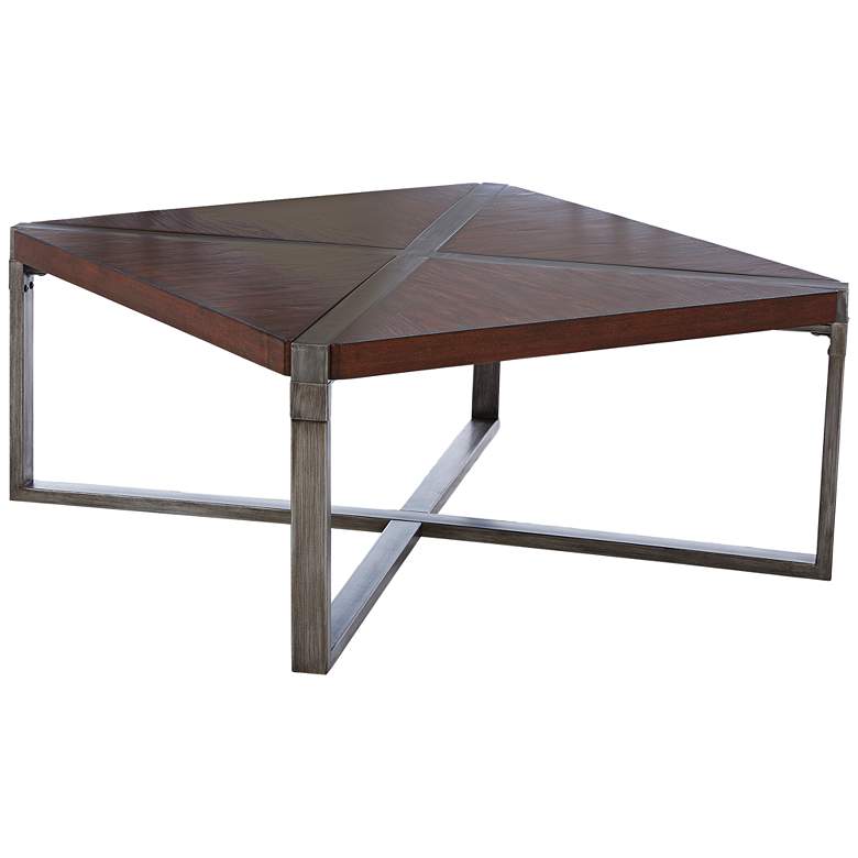 Image 1 Woodbrook 38 inch Square Burnt Brown Wood Cocktail Table